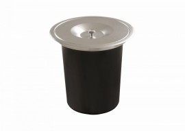 Lixeira Redonda de Embutir em Inox Acetinado com Balde Plstico de 5L