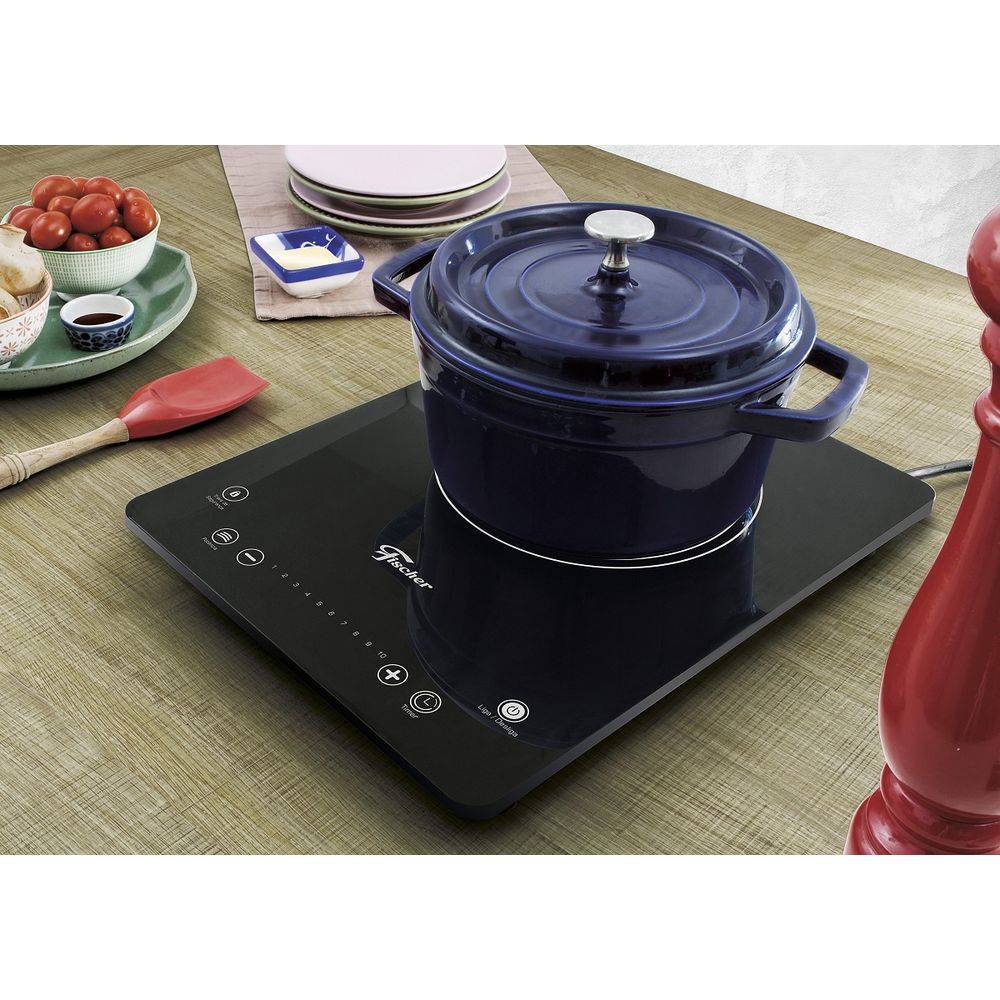 Cooktop Indução 1Q Portátil 220v Digital Fischer Click Inox